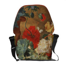 Still life with flowers and fruit commuter bags