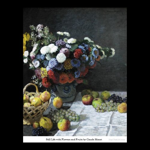 Still Life with Flowers and Fruits by Claude Monet Poster