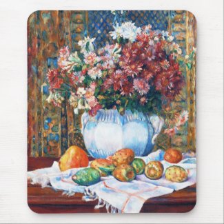 Still Life with Flowers and Prickly Pears Renoir Mouse Pad