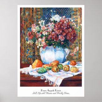 Still Life with Flowers and Prickly Pears Renoir Posters