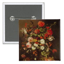 Still Life with Flowers Button