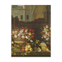 Still Life with Flowers, Fruits and Shells Postcard