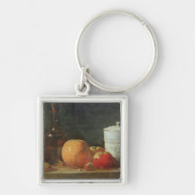 Still Life with Fruit and Wine Bottle Keychains