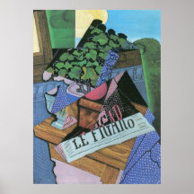 Still Life with geraniums by Juan Gris Print