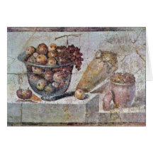 Still Life With Glass Bowl Of Fruit And Vases, Greeting Cards