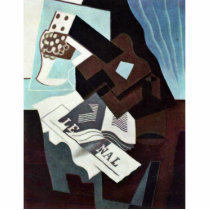 Still Life With Guitar Book And Newspaper By Gris Acrylic Cut Outs