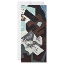 Still Life With Guitar Book And Newspaper By Gris Rack Card Design