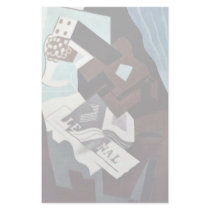 Still Life With Guitar Book And Newspaper By Gris Customized Stationery