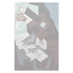 Still Life With Guitar Book And Newspaper By Gris Customized Stationery