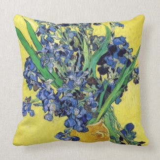 Still Life with Irises Vincent van Gogh Throw Pillow