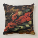 Still Life with Mussels and Shrimps by Van Gogh Throw Pillows