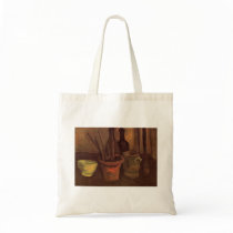Still Life with Paintbrushes in a Pot by Van Gogh Canvas Bags