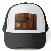 Still Life with Paintbrushes in a Pot by Van Gogh Mesh Hat