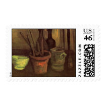 Still Life with Paintbrushes in a Pot by van Gogh Postage