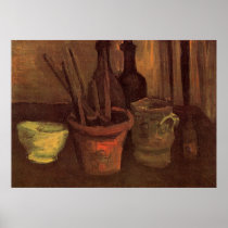 Still Life with Paintbrushes in a Pot by Van Gogh Poster