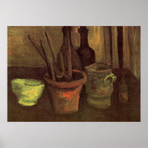 Still Life with Paintbrushes in a Pot by van Gogh Poster
