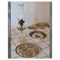 Still life with petrol lamp flyer design