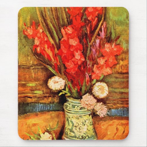 Still Life with red gladiolas by Van Gogh Mousepad