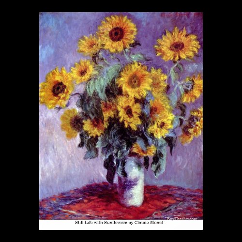 Still Life with Sunflowers by Claude Monet Posters