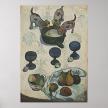 Still Life With Three Puppies by Paul Gauguin Print