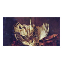 Still Life With Turkey Suspended By Chardin Jean-B Customized Photo Card