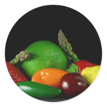 Still Lifevegetables Asparagus Limes Strawberries stickers
