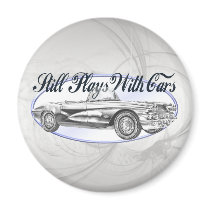Still Plays With Cars Fridge Magnets