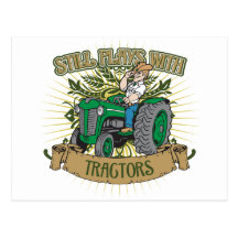 Still Plays With Green Tractors Post Cards