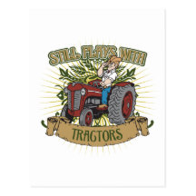 Still Plays With Red Tractors Post Cards