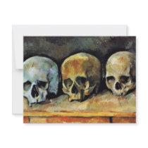 Still Three Skulls By Paul Cézanne (Best Quality) Invitations