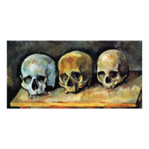Still Three Skulls By Paul Cézanne (Best Quality) Picture Card