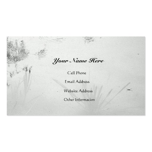 Still Water Reflects/B&W Pond Reflections Business Card (front side)