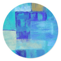 Still Waters Small Round Stickers From Painting