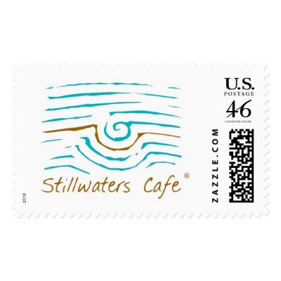 Stillwaters Cafe Logo Stamp by GreenTurtleMarketing