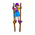 stilt walker clown