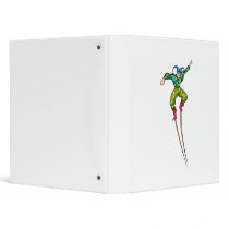 Stilt walking jester 3 ring binder