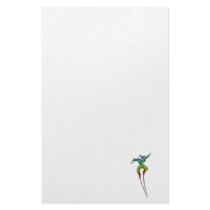 Stilt walking jester stationery design