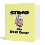 Sting Breast Cancer Bee Design 3 Ring Binder