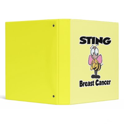 Sting Breast Cancer Bee Design 3 Ring Binder Zazzle_binder