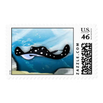 Stingray Swoosh Painting Postage Stamp
