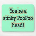 STINKY POO POO HEAD mousepads by tuffshops STINKY POO POO HEAD mousepads