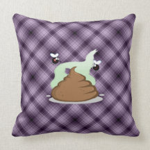 Stinky Poo; Purple Throw Pillow