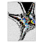 Stippled Star 14 Red and Black Metal Curl Card