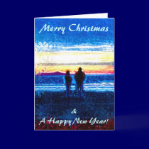 Stippled Sunset Christmas Card