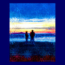 Stippled Sunset Winter Print