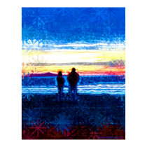 Stippled Sunset Winter Print