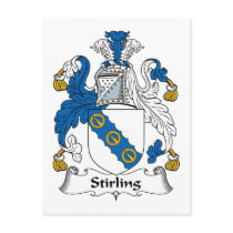 Stirling Family Crest postcards by coatsofarms Stirling Family Crest postcards