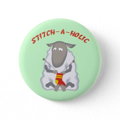 Stitch-a-holic Knitter Button