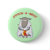 Stitch-a-holic Knitter Button