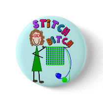 "Stitch Bitch" Knit Lovers Gifts--Stick Person buttons by gailg1957 "Stitch Bitch" Knit Lovers Gifts--Stick Person buttons